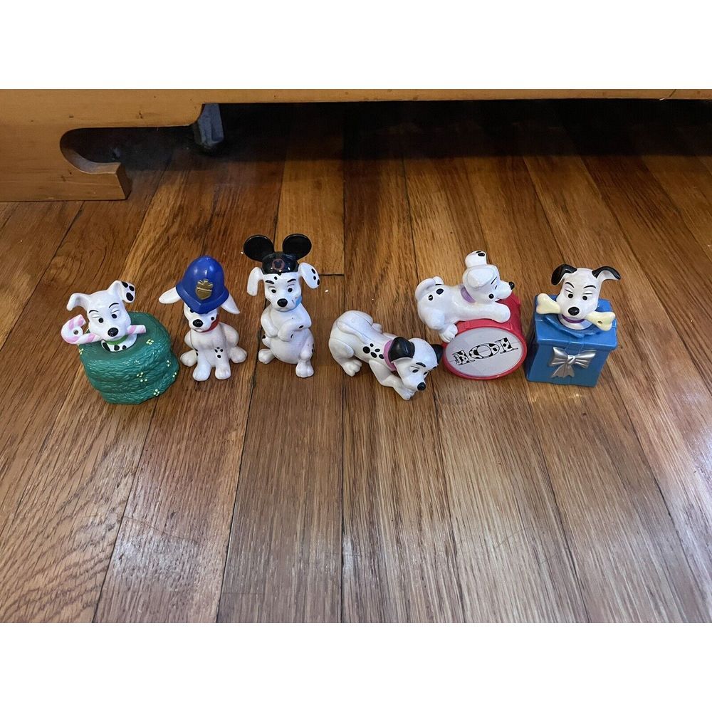 Disney 101 Dalmatians Vtg Action Figures Lot Of 6‎ Dogs Fidget Oliver